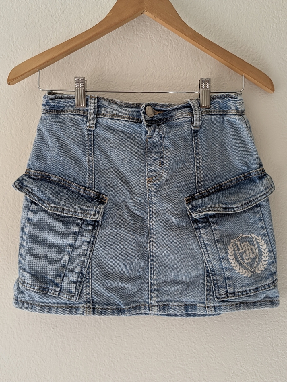 Vintage Limited Too Y2K Denim Jean Mini Skirt/Skort Girls 16 Elastic Waist